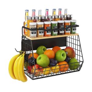Magnetic Shelf for Fridge with Wider & Thicker Magnet, 1 Pack Refrigerator Organizer Storage Basket for Fruit, Onion, Potato, Spice Rack, Kitchen, Laundry, Pantry (Black, 13.77" x 6.77" x 11.81")