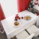 MikiUp Jacquard Rectangle Christmas Tablecloth - Xmas Snowflakes Glitz Metallic Fabric Table Cloth, Waterproof and Washable Holiday Decorative Table Cover for Party, White/Sliver 60 x 102 Inch