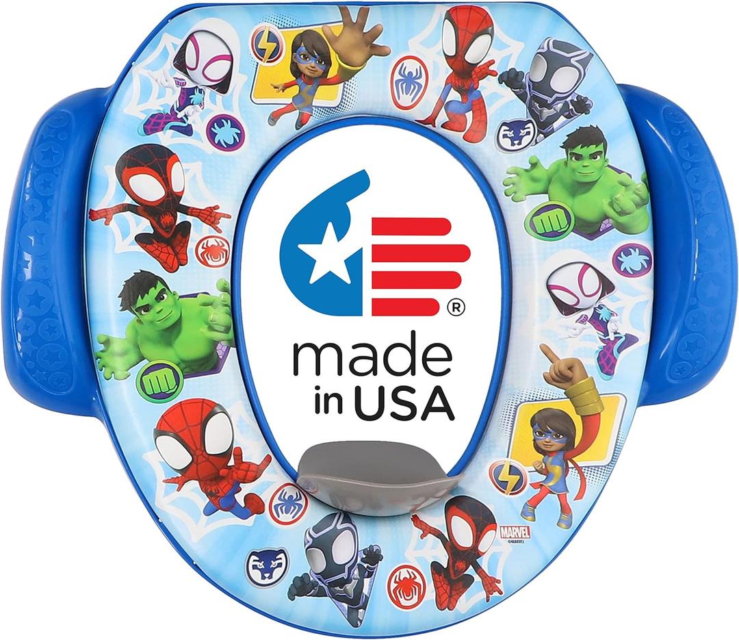 Spidey and His Amazing Friends "Team Up" Soft Potty Seat and Potty Training Seat - Soft Cushion, Baby Potty Training, Safe, Easy to Clean (13.5 inches x 13.5 inches)