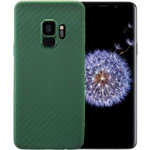 Compatible with Samsung Galaxy S9 Matte Carbon Fiber Pattern for Woman, Man, Elegance and Simplicity, Soft TPU Slim Mobile Cell Phone Case Cover Casing para Funda (Green)