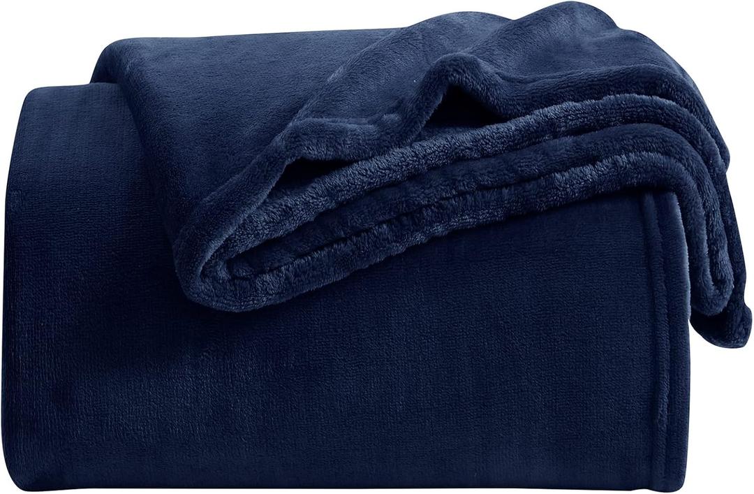 KMUSET Fleece Blanket Throw Size Navy Lightweight Super Soft Cozy Luxury Bed Blanket Microfiber Factory Shop (Throw(50"x60"))
