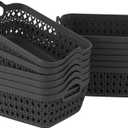 12-Pack Mini Plastic Storage Baskets Trays, Gray Tiny Storage Baskets