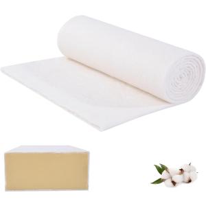 HOMBYS 100% Cotton Upholstery Batting for Cushions, Warm Natural Cotton Roll for Sewing, 200G Couch Cushion Wrap Fluffy and Thick Stuffing for Arts and Crafts, GOTS Organic Certification(36in*5yard)
