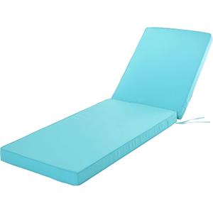 Chaise Lounge Cushion for Outdoor Furniture, Waterproof Fade and Tear Resistant Lounge Deck Chair Cushions for Patio Lawn Pool Resort Hotel, 72x21x3 Inch, Light Blue