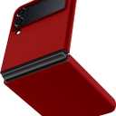 MOWIME Compatible with Samsung Galaxy Z Flip 3 5G Case, Shockproof Full-Body Protective Galaxy Z Flip 3 Case, Slim Fit Matte PC Cover Phone Case for Galaxy Z Flip 3 - Red