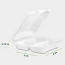 Freshware Clamshell Food Containers with Lids [9x9"] 3-Compartment 100-Pack, Disposable To Go Containers, Biodegradable Sugarcane To Go Boxes - Paper Container - Microwave & Freezer Safe, Stackable