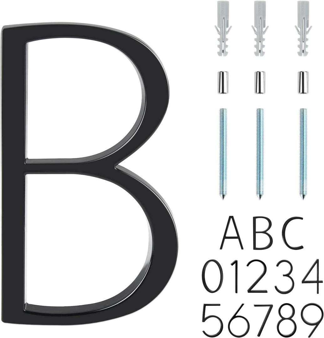 Floating House Letter B Black Floating Mount 5 Inch Modern House Letters B
