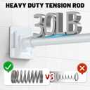 UIOSANRT White Shower Curtain Rod 31-79 inches, Stainless Steel Shower Rod & Tension Rod, Adjustable Tension Shower Curtain Rod for Bathroom, Windows, Closet