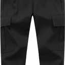 Boys Hiking Cargo Pants Boys Quick Dry Joggers Kids Pull On (9-10, Black)