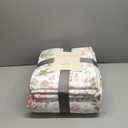 Laura Ashley Home - Twin Quilt Set, Reversible Cotton Bedding with Matching Sham, Lightweight Home Decor for All Seasons (Breezy Floral Pink/Green, Twin) (King)
