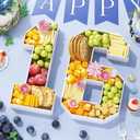 HILAVO Cardboard Number for Charcuterie, 13.7" Cardboard Number 16 Set Fillable Number for Food Paper Mache Number Boxes for Cupcake Candy Sweet 16th Birthday Anniversary Party Decorations