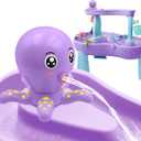 Intoypad Water Table Pump, Octopus Battery Powered Water Pump for Water Table 3 Hours Non-Stop Fun Summer Outdoor Water Toys Outside Water Play Table Accessories for Toddlers Kids (Purple)