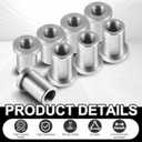 8 Pcs 3/8"-16 Thread Long Threaded Stepped Female Weld Nut Steel Chassis Mount Tab
