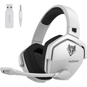 NUBWO Wireless Gaming Headset with Mic for Ps5 Ps4 PC, Zero Interference, 100-Hour Battery All-Day Play, 23ms Sync​ for Fortnite & Call of Duty/FPS Gamers, Triple Mode All Devices Compatible - White