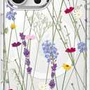 MOSNOVO Case for iPhone 16 Pro Max, [Compatible with Magsafe] [Buffertech 6.6ft Military-Grade Drop Protection] [Anti Peel Off Tech] Clear Phone Case Design - Floral Garden
