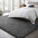 Ophanie 6x9 Area Rugs, Upgrade Non-Slip Fluffy Soft Rugs for Living Room, Large Shag Grey Fuzzy Plush Rug, Gray Shaggy Big Carpets for Bedroom, Kids Boys Girls Dorm Nursery Home Decor Aesthetic