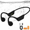 Bone Conduction Swimming Headphones, IPX8 Waterproof MP3 Player Open-Ear Headphones, Bluetooth 5.4 Bone Conduction Headphones, Wireless Sports Earbuds for Swimming, Running, Cycling (Black)