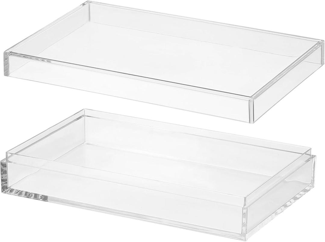 PATIKIL Acrylic Box with Lid 6.3" x 3.94" x 1.38", Clear Acrylic Display Boxes Plastic Square Cube Containers Storage Organizer for Candy Tiny Jewelry Artwork Display