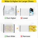 Kuject Activated Charcoal Shoe Organizer, 12 Pack XL Clear Plastic Stackable Shoe Storage Boxes, Sneaker Organizer Display Containers, Dustproof Shoe Case & Organization for Closet, Entryway, Black