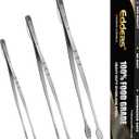 Kitchen Tweezers Tongs, Cooking Tweezers Stainless Steel - 3 Size 12'' 10'' & 8 inch Ideal for Meat, pasta, plating and pinching delicate small pieces of food, Set of 3