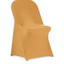 Peomeise Stretch Spandex Folding Chair Cover for Wedding Party Dining Banquet Event (Gold