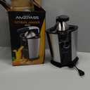 Electric Orange Juicer, Citrus Juicer Squeezer with 2 Cones and Soft Grip Handle for Effortless Juicing, Stainless Steel Quiet Orange Juice Extractor Machines for Lime Grapefruit Lemon (Black)