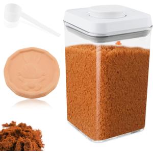Brown Sugar Keeper - 1.6Qt Airtight Container with Spoon & Saver Disc | Keeps Sugar Soft