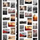 QUTREY 20 Opening 4x6 Collage Picture Frame Set of 2, 18.1x41.3 inches Black Multiple Frames Display 4 by 6 inch Photos with Mat for Wall Hanging