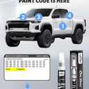 Sharkskin/Sterling Gray Metallic(GXD/WA130H) for Chevrolet Touch Up Paint Pen, 2 in 1 Car Scratch Remover with Pen Tip and Brush, Precise Color Match for Car Paint Scratch Repair, Quickly and Easily Fix Chips and Nicks