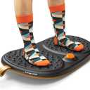 Trobing Standing Desk Mat Balance Board with Rollerball, Wooden Wobble Anti Fatigue Mat Balance Board for Standing Desk, Home Office Non-Slip Comfort Floor Mat to Relieve Foot, Knee, and Back Pain (C: Large Black ( 24 inch ))