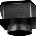 [Upgrade Airflow] Hon&Guan Removable Roof Vent Cover, 6 Inch Roof Vents for Houses, 6'' Exhaust Vent Wall Vent for Ventilation System-with Damper and Two New Small Vents,Galvanized Steel