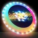 Flying Disc Glow in The Dark - Double LED Halos - Flying Disc with 39 LEDs+7 Lighting Modes Changeable - Waterproof Flying Disc Rechargeable - Outdoor Games in Camp Evening Party