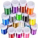 LEOBRO Glitter, 18 Pack Fine Glitter, Craft Glitter Powder Shake Jar, Multi Assorted Set Extra Fine Glitter for Resin Art Crafts Tumbler Scrapbook Jewelry Making, Body Face Hair Glitter, 15g/ Bottle,