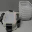 YORY 3 cup Plastic Food Storage Containers with Lids Nestable Freezer Dishwasher Safe Rectangle Container Set, 5-Pack