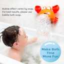 KINDIARY Bath Toy, Crab Bath Bubble Maker for Baby, Toddlers 1-3, Infants, Kids, Automatic Bubbles Machine Blower for Bathtub, Battery Operated