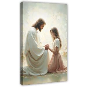 Jesus Christ Canvas Wall Art Christian Religious Poster Inspirational Scripture Prints for Home Living Room Bedroom Decor Frame-style 08x12inch(20x30cm)