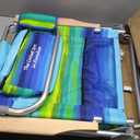 Tommy Bahama 5-Position Classic Lay Flat Folding Backpack Beach Chair, Blue and Green Stripe, 23" x 25.25" x 31.5"