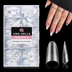 UNA GELLA Almond Gel Nails Tips Medium: 504pcs Full Matte Soft Gel Almond Shape Nail Tips Half Cover Clear Gelly Tips for Nail Art Press On Nails 12 Sizes, Nail Extensions UNA GELLA Almond Gel Nails Tips Medium: 504pcs Full Matte Soft Gel Almond Shape Nail Tips Half Cover Clear Gelly Tips for Nail Art Press On Nails 12 Sizes, Nail Extensions