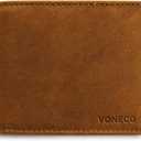 Men's Genuine Leather Wallet Light Brown RFID Blocking Bi-Fold Wallet, Premium Leather Wallet for Men with Multiple Card Slots, Cash Compartments, Slim Stylish Everyday Wallet, Gift for Men