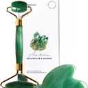 ROSELYNBOUTIQUE Gua Sha Facial Tools & Face Lift Roller for Wrinkless Natural Skincare Tool Jade Roller Guasha Tool for Face (Aventurine)