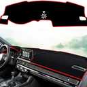 Dashboard Cover Dash Cover Mat Pad Carpet Custom Fit for Honda Civic 11th Gen 2022 2023 2024 2025 Accessories Anti-Skid Center Console Protector Cover Mat(Red Edge)