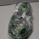 PowerFlow Garden Hose, NON-EXPANDABLE 25 Feet Premium Quality Stainless Steel Metal Water Hose with Durable Fabric Skin, Hose For Commercial, Residential Use, Bonus 10-way Spray Nozzle (25 Ft, Green)