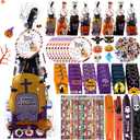 194 Pcs 24 Pack Halloween Stationery Gift Set Party Favors for Kids Notebook Pencil Ruler Eraser Sticker for Halloween Trick or Treat Fillers Students Classroom Rewards Prizes Goodie Bags Stuffers