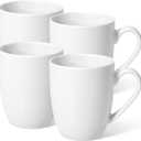 Urbanstrive 16 oz Large Coffee Mugs Set of 4 Ceramic Coffee Mug White Coffee Cups Tea Cups Idea Gift for Women Men House Warming Gifts New Home Office, White 4 Pack (White)