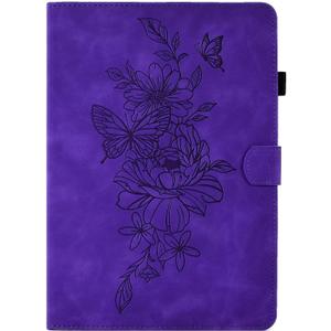 MonsDirect Case for 6" All-New Amazon Kindle 11th Generation 2024/2022 Release, Suede Leather Stand Cover with Auto Wake/Sleep & Pen Holder for New Kindle 11th Generation 2024 E-Reader, Purple
