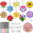 30 Set Spring Craft Kit Suncatchers Kit Spring Flower DIY Suncatchers Craft Kit Make Your Own Suncatcher Paint Floral Sun Catcher Ornaments for Spring Art Craft Painting Activity