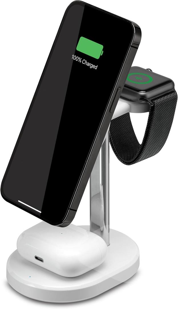 iLive Electronics 3-in-1 Wireless Charging Stand, IACQ295W