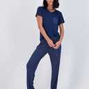 Real Essentials Women's Pajama Set Short Sleeve with Pocket