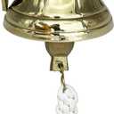 Metallix Hanging Bell | Hanging Bell for Door, Reception, School, Outdoor, Indoor, Dinner & Chruch | Heavy Aluminum | Nautical Ship Bells (Gold, 6 Inch)