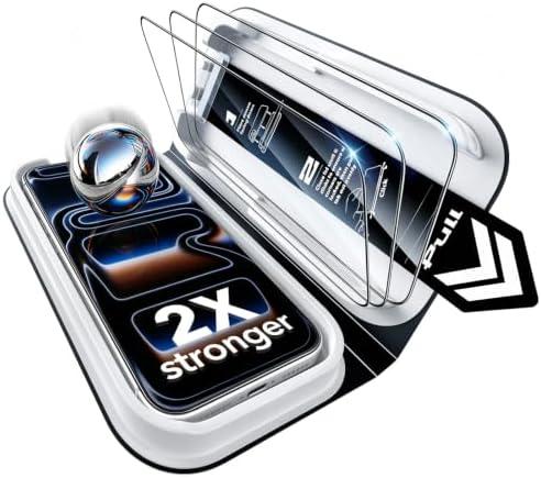 ESR 3 Pack for iPhone 17 Pro Max Screen Protector, Classic | Easy One-Pull Installation, 2X Impact Absorption, 9H Tempered Glass, Full-Coverage Protection, UltraFit Tray, Bubble-Free